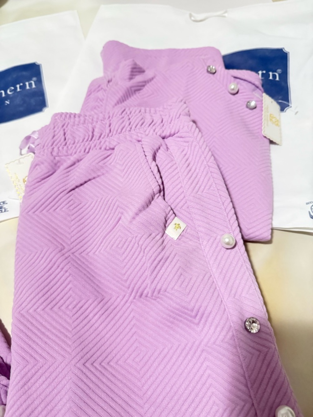 Simply Southern Lavender Cropped Pants with Button Details